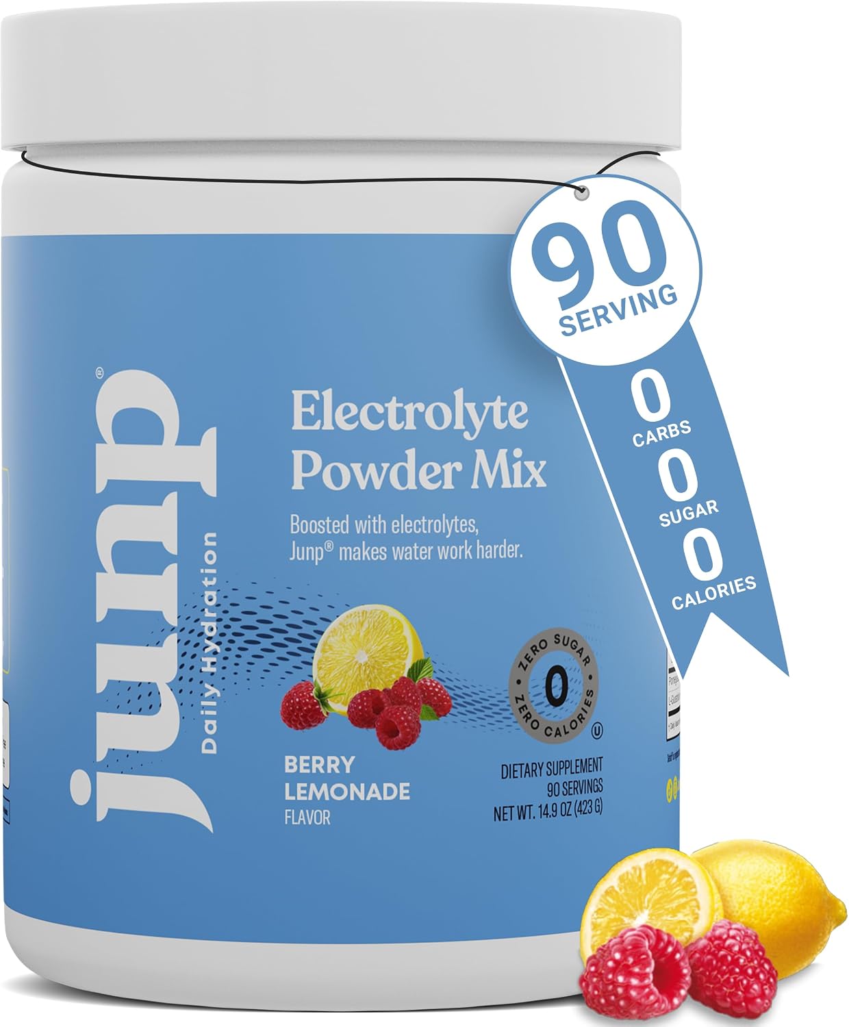JUNP Electrolytes Powder No Sugar No Carbs – Lemonade Keto Electrolyte Drink Mix - Potassium & Salt Hydration Powder Electrolytes - Zero Calorie