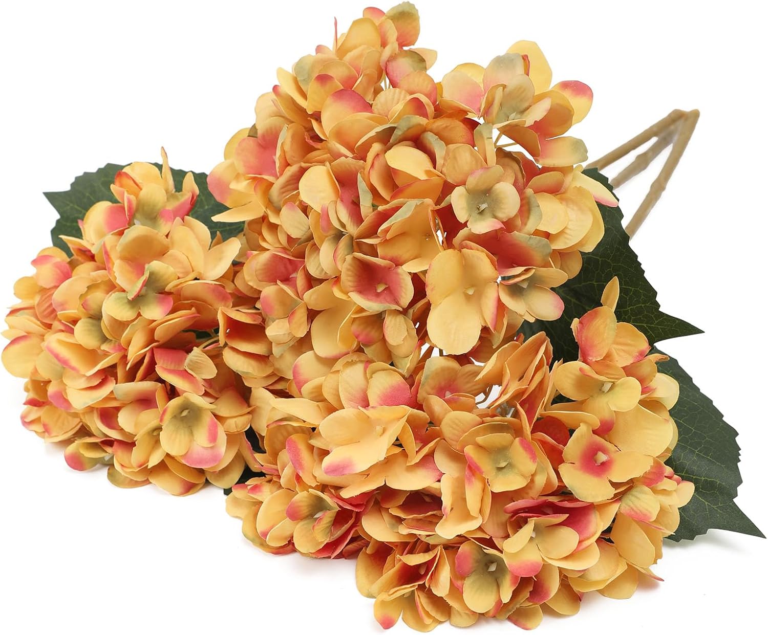 Kisflower 6pcs White Hydrangea Artificial Flowers - Faux Hydrangea Flowers, Fake Silk Flowers for Table Centerpiece