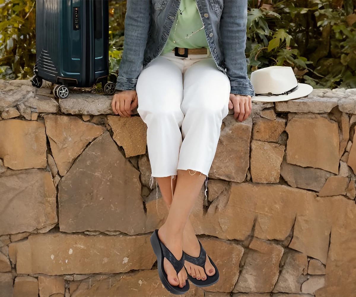 AEROTHOTIC Comfortable Arch Support Flip Flops for Women Orthotic Sandals