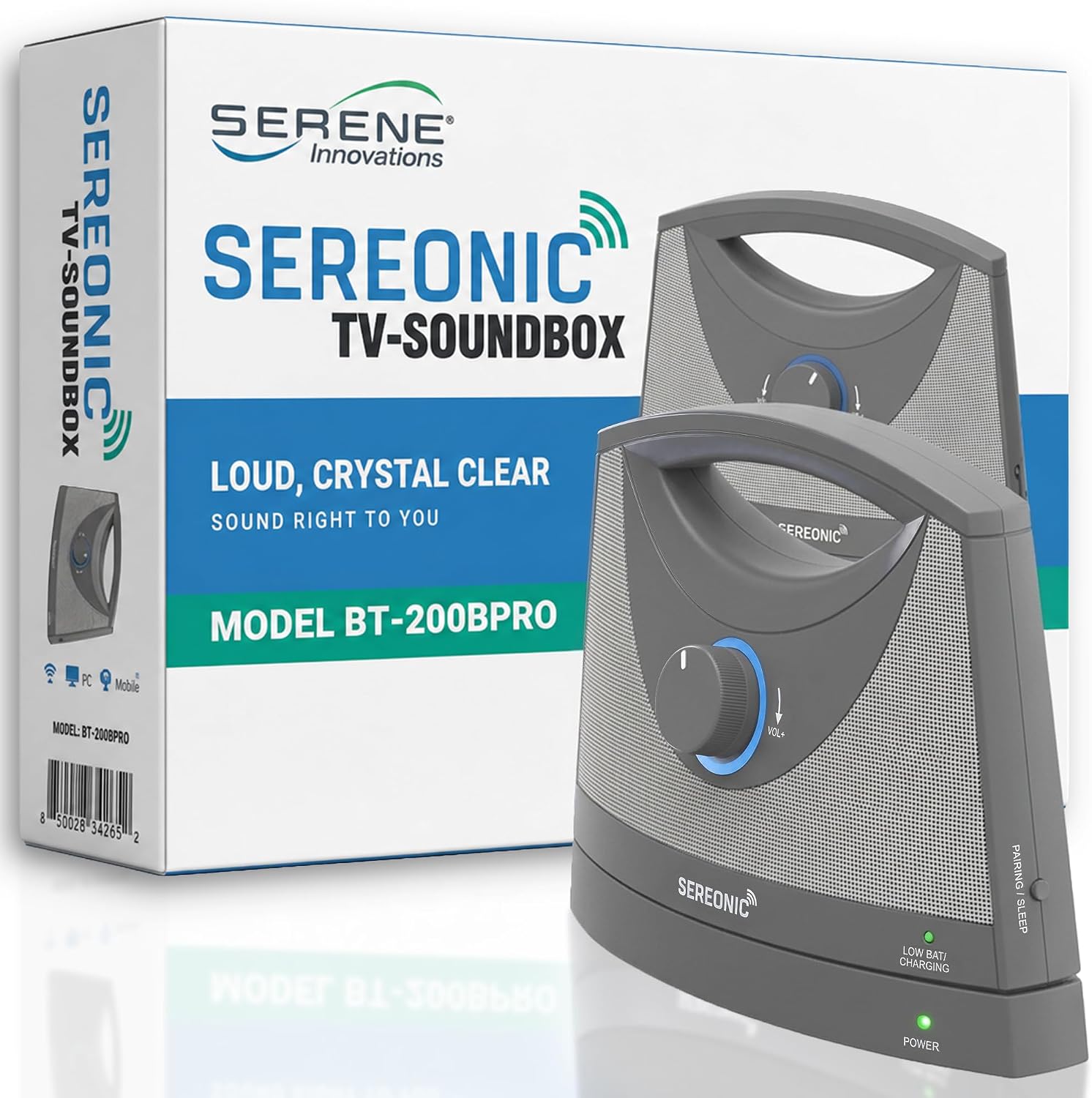 SEREONIC Portable Wireless Speakers for Smart TV - Ideal for TV Watching Without The Blaring Volume - Designed for Hard of Hearing, Elderly