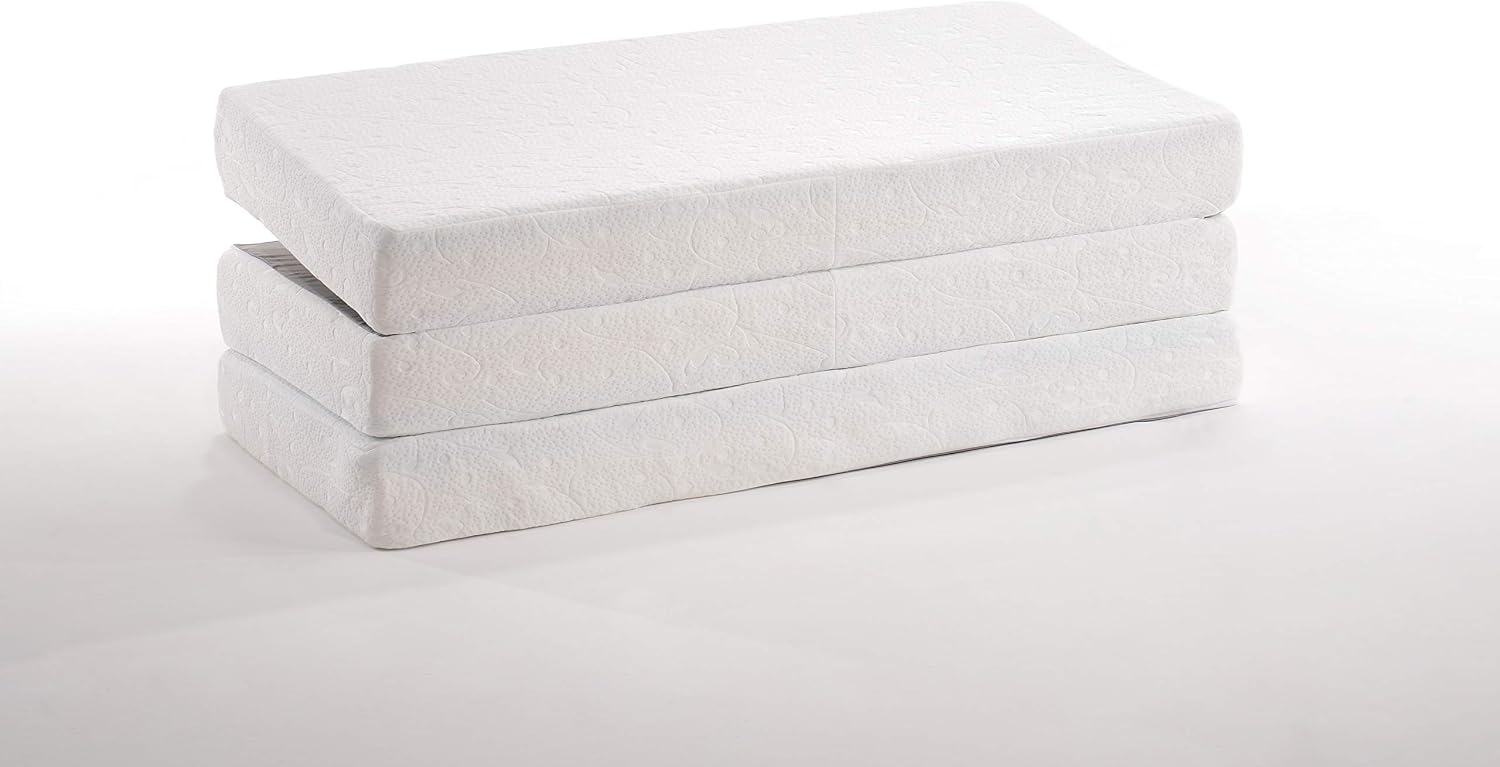 Night & Day Furniture Poppy Brushed Driftwood with Mattress Murphy Cabinet Bed, Queen,