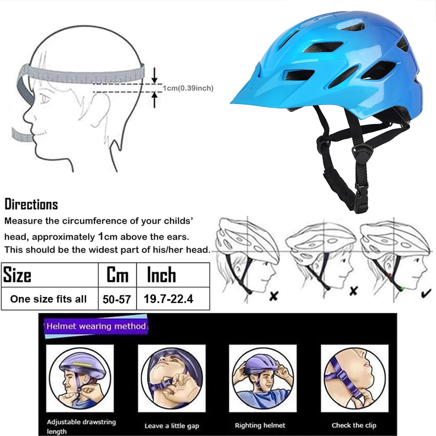 Kids Bike Helmet with LED Light for Youth Teen Toddler Boys Girls
