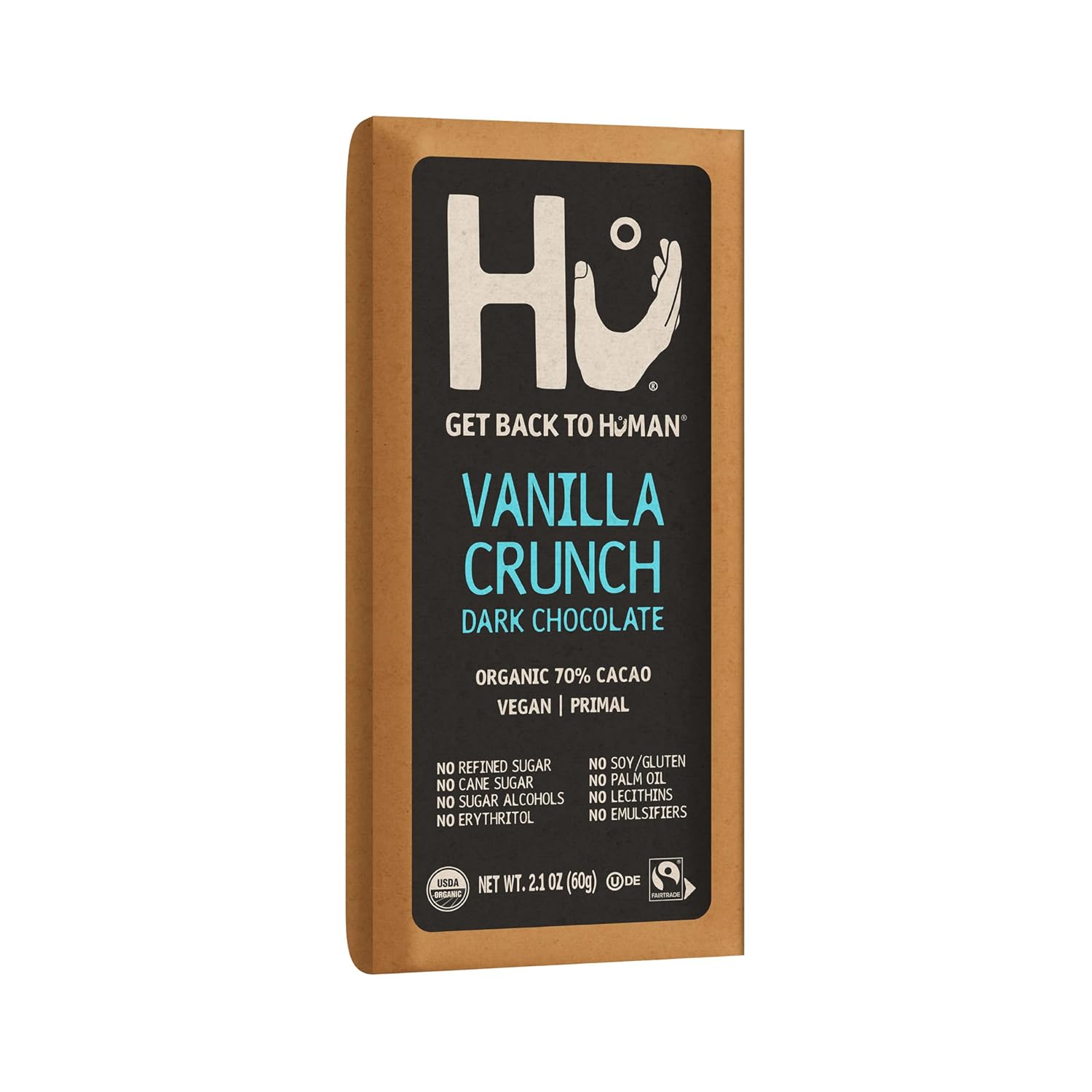 Hu Vanilla Crunch Dark Chocolate Bar, 2.1 Ounce Bar, 1 Count