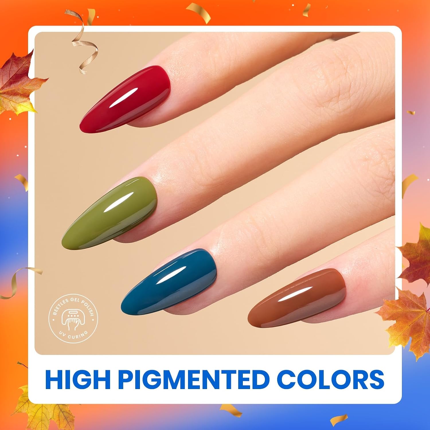 Beetles Gel Nail Polish Set with Base Glossy Matte Top Coat Macaron Gel