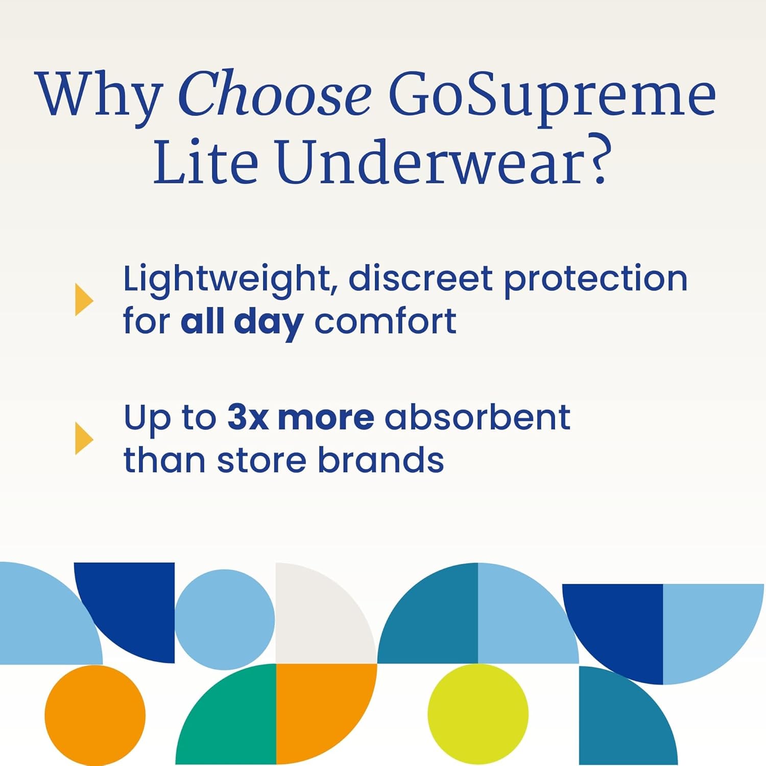 NorthShore GoSupreme Lite 6-Hour Daytime Underwear, White, Medium, 14 Count