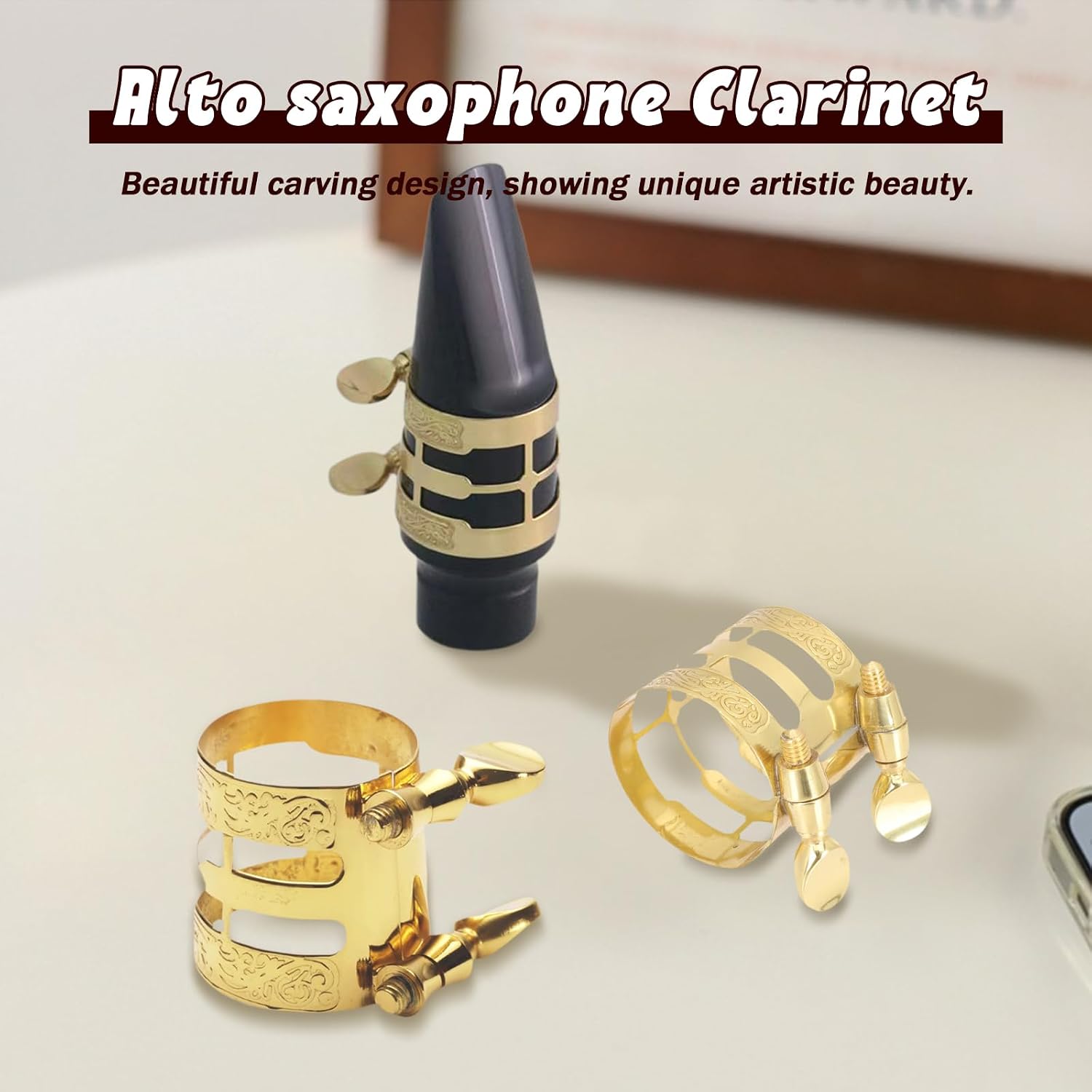 Alto Sax Ligature, Metal Alto Saxophone Ligature,Saxophone Gold Ligature Fastener