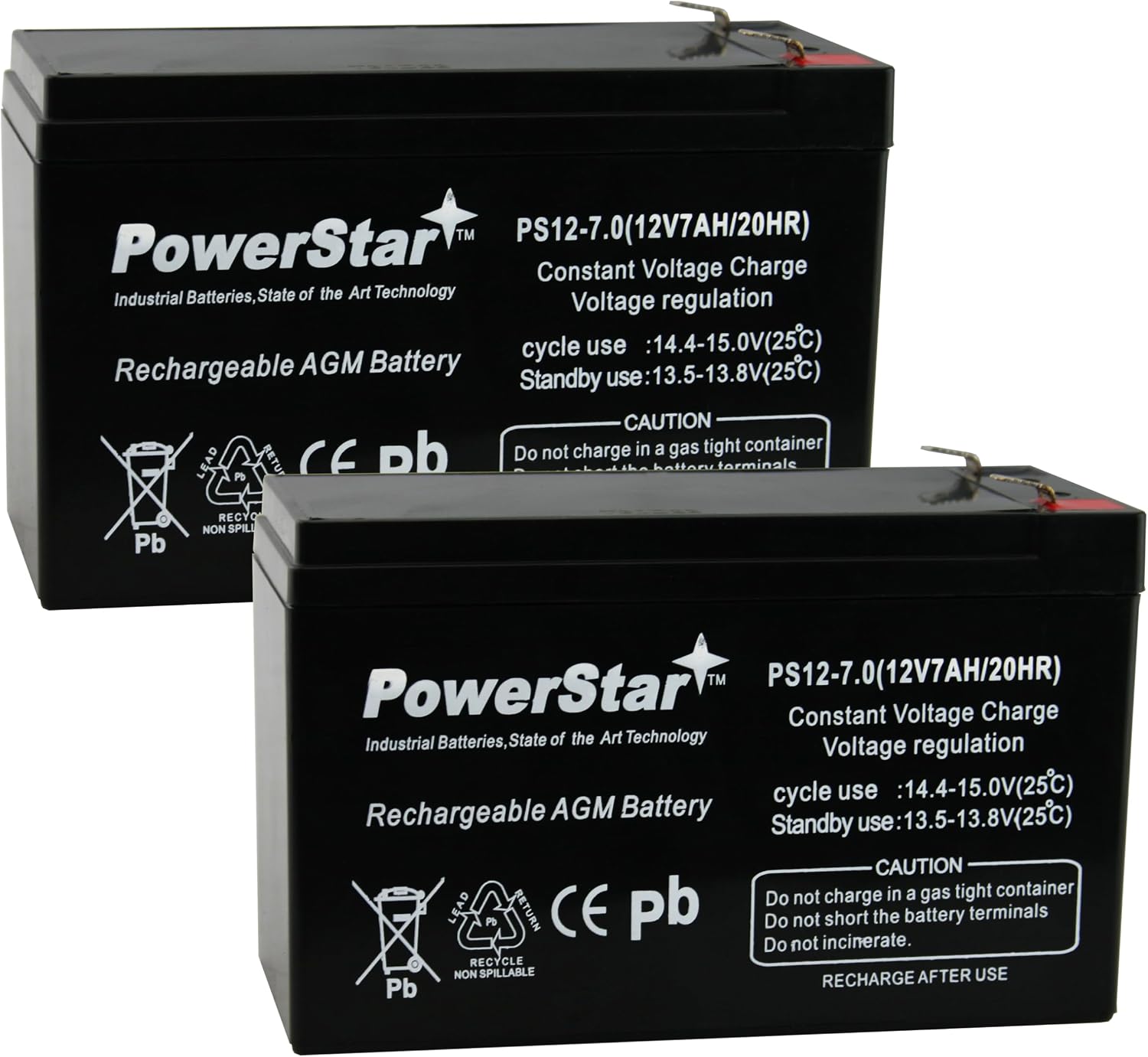 MX350 Replacement Battery Pack, 12V 7Ah AGM, 2-Pack | Includes two 12V 7Ah AGM batteries with F2 terminals and F1 adapter