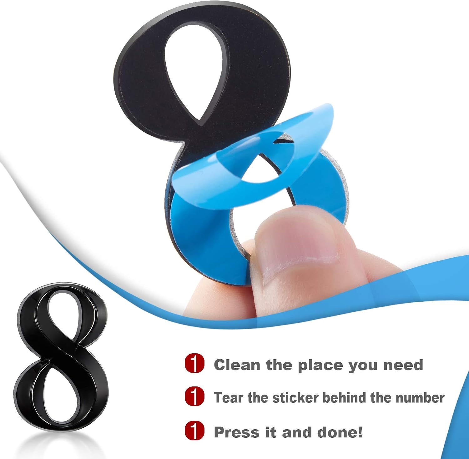 Jetec 10 Pieces 3D Mailbox Numbers 0-9 Self Adhesive 2 Inch Address Numbers Stickers Door House Style Street Mailbox Sign for Apartment Home and