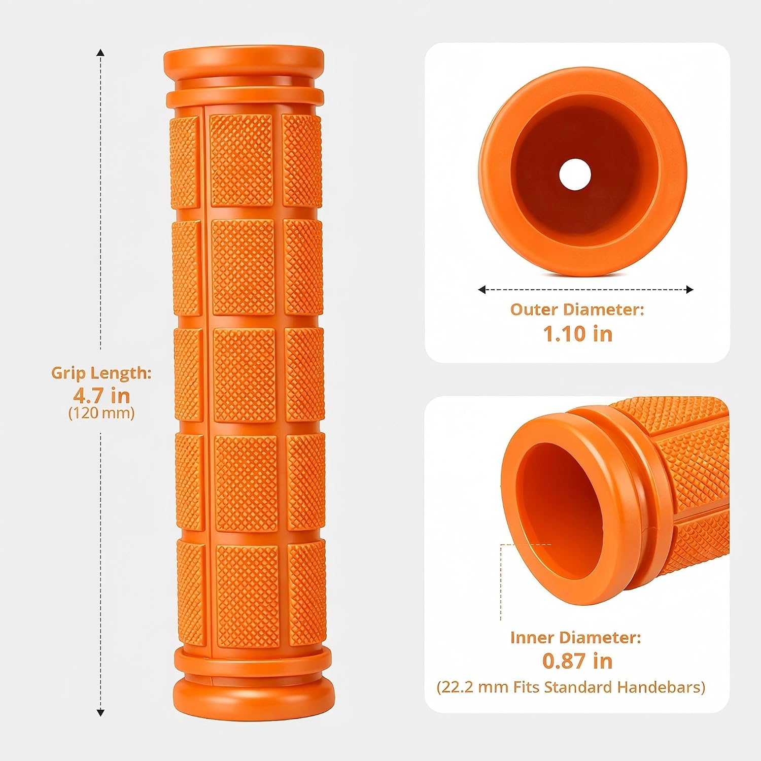 CHUNZEXI 4 PCS Bike Handlebar Grips, Rubber Bicycle Bar Grips Replacement, Non-Slip Handle Grips for Kids Bikes, Scooters, BMX