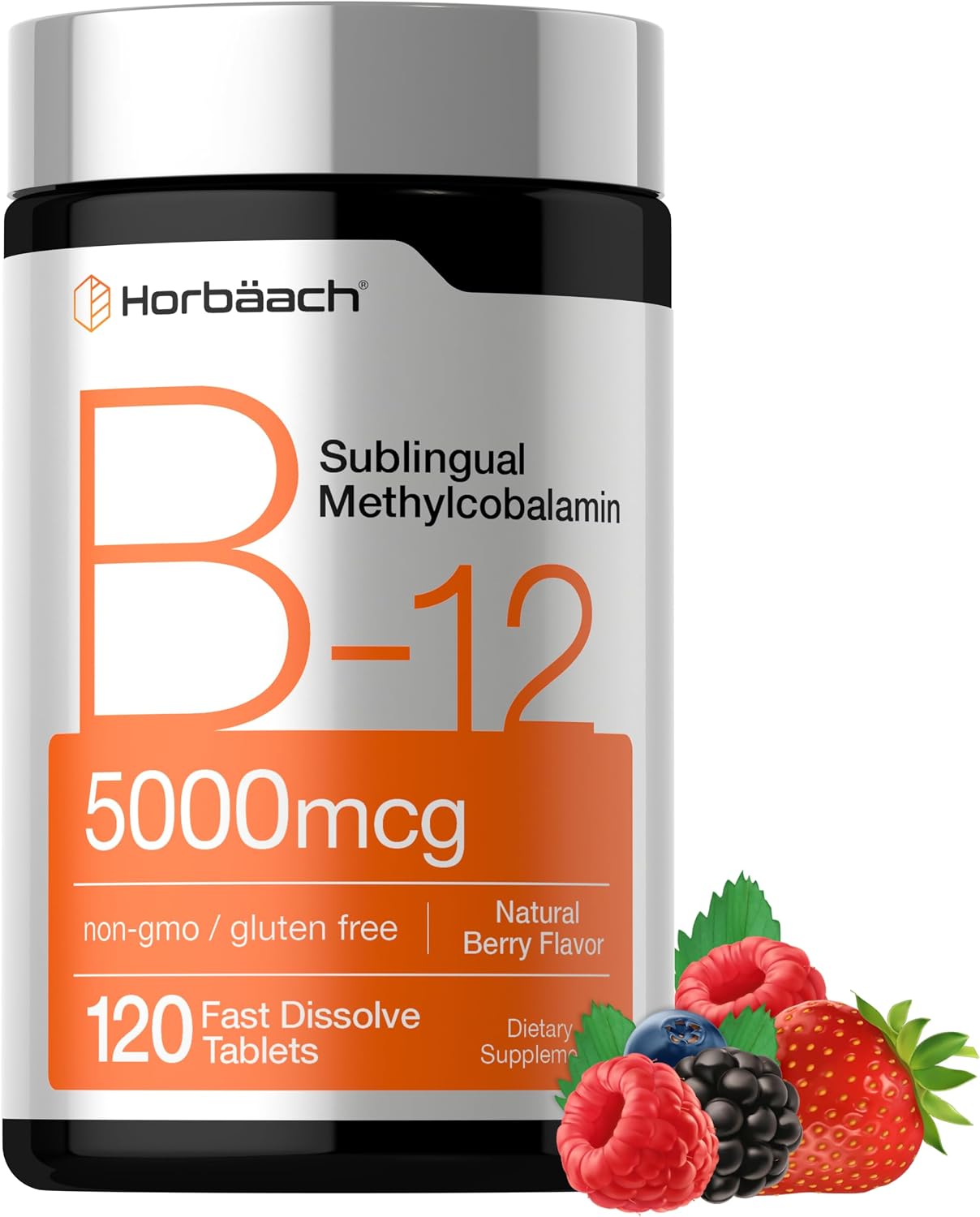 Horbäach B12 Vitamin 5000 mcg | 120 Fast Dissolve Tablets