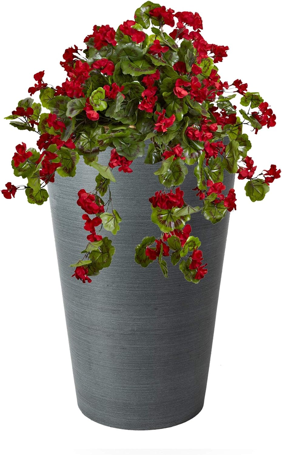 Algreen Valencia Round Planter Pot, 12.25 by 18-Inch, Textured Brown | Round Shape, Indoor Use, UV And Weather Resistant, Drainage Hole With Removable Plug, Lightweight 5.51 lb