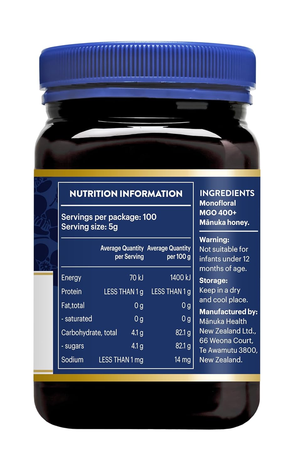Manuka Health UMF 16+/MGO 573+ Manuka Honey (250g/8.8oz), Superfood, Authentic Raw Honey from New Zealand