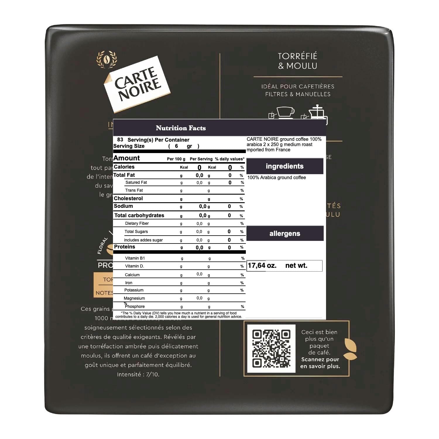 Carte Noire Ground Coffee, 8.8-Ounce Packages (Pack of 2)