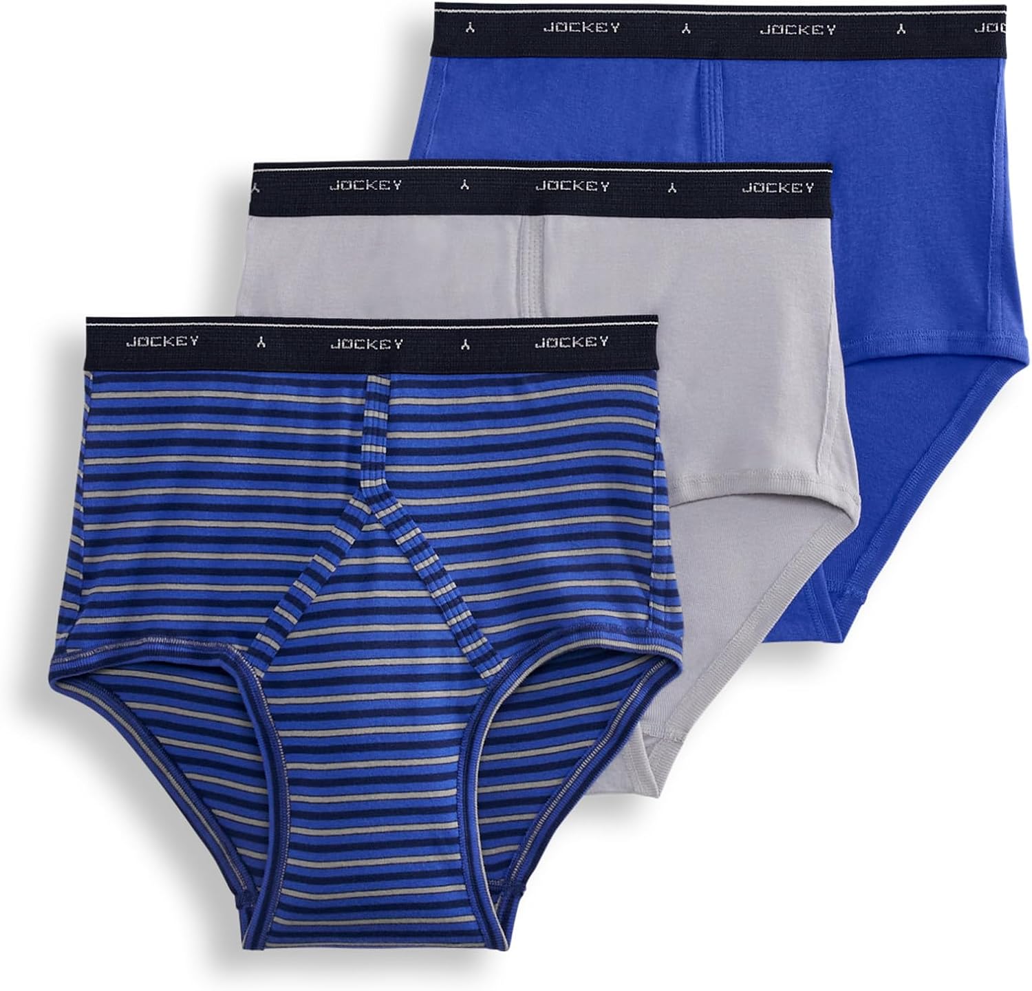 Jockey Classic Full Rise Brief- 3 Pack - 100% Cotton Underwear for Men