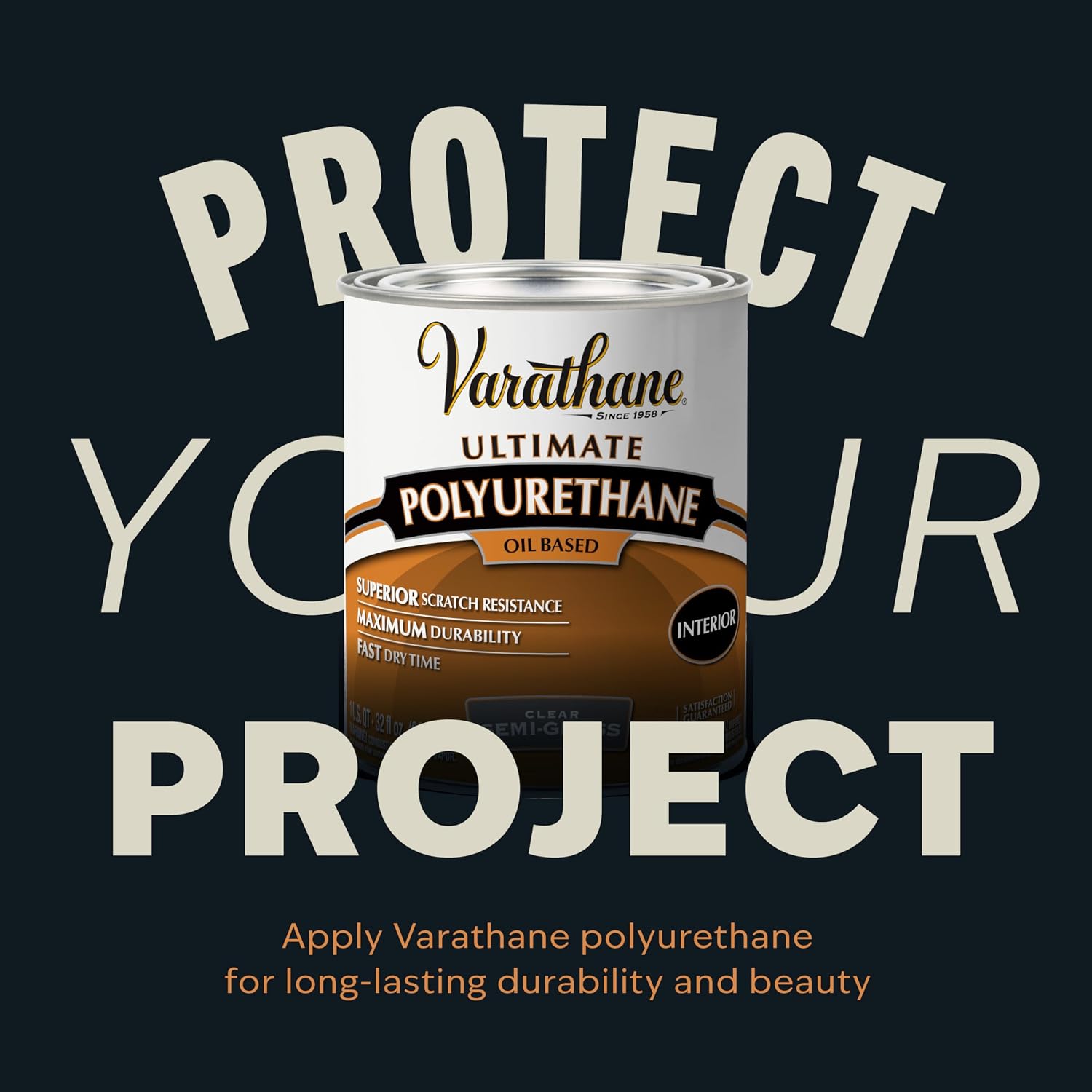 Varathane Premium Fast Dry Weathered Gray Wood Stain | Oil-Based, 1 Coat Color, 1 Hour Dry Time, Interior Wood Stain, Furniture, Cabinets, Doors, Covers Up to 275 Sq Ft, Quart
