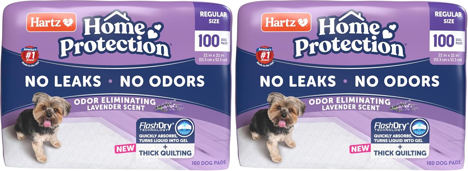 Hartz Home Protection Lavender Scented Odor Eliminating Dog Pads, 50 Count
