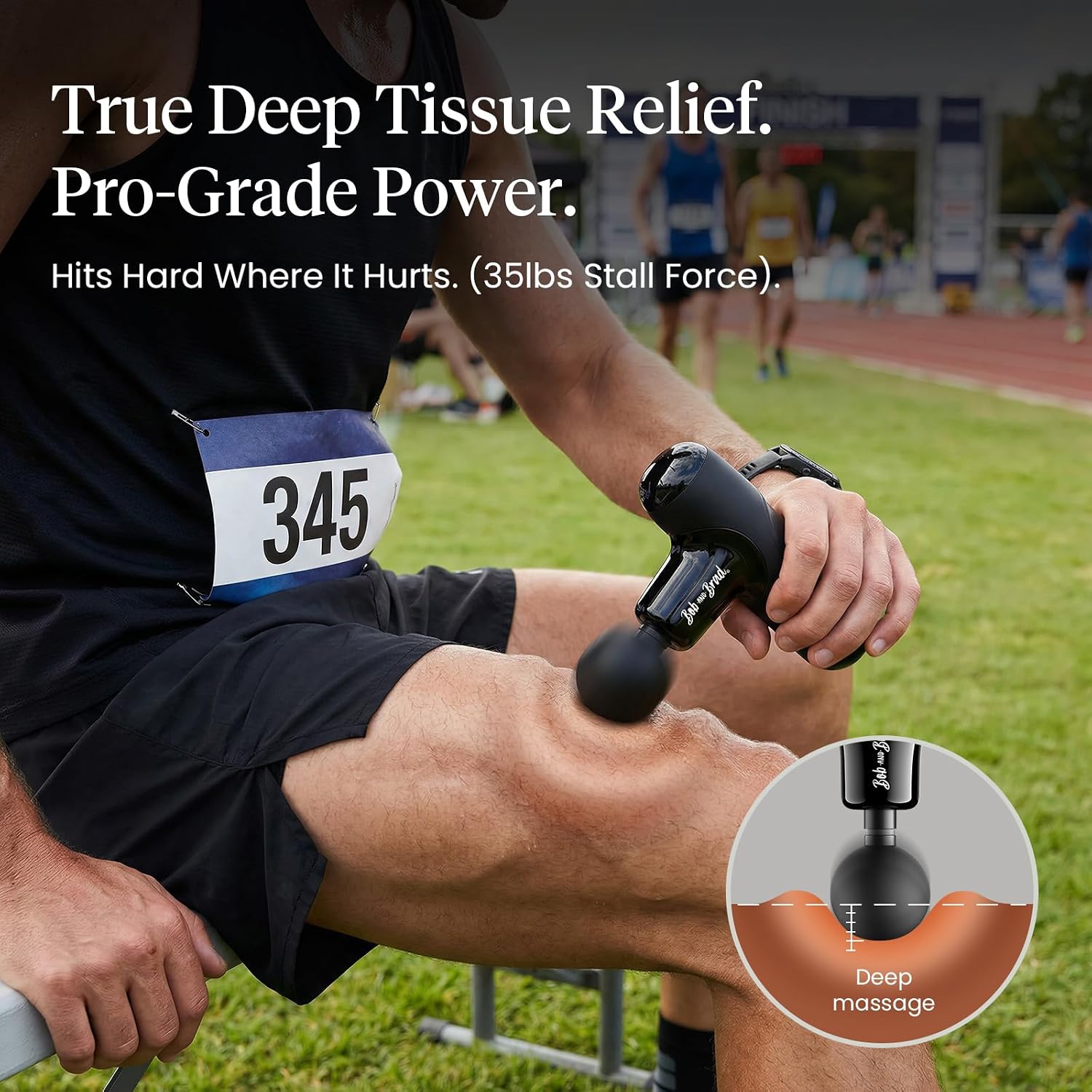 BOB AND BRAD Q2 Mini Massage Gun, Pocket-Sized Deep Tissue Massager Gun, Portable Percussion Muscle Massager Gun