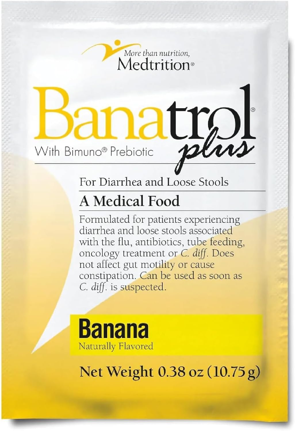 Medtrition Banatrol® Natural Anti-Diarrheal with Prebiotics, Relief from Chronic Diarrhea, IBS, Recurring Diarrhea, Clinically Supported Medical Food, Non-Constipating, 75 Servings (Pineapple)