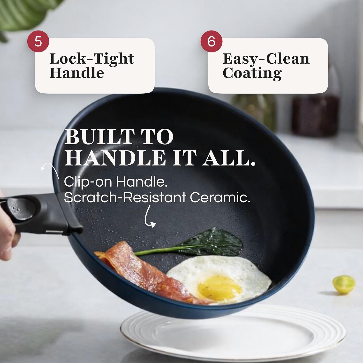 GOURMETIFIC® Pots and Pans Cookware Set [11 PCS] - Non Toxic Ceramic Coated Cooking Ware - Induction, Gas & Oven Kitchenware - Non Stick Pot & Pan Removable Handles & Stackable - ME (Emerald Green)