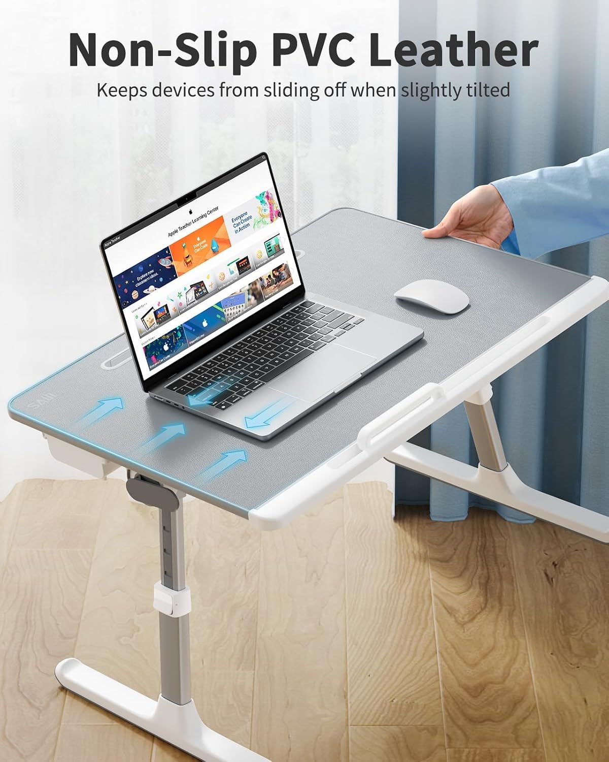 Laptop Lap Desk for Bed, SAIJI X-Large Adjustable Laptop Table