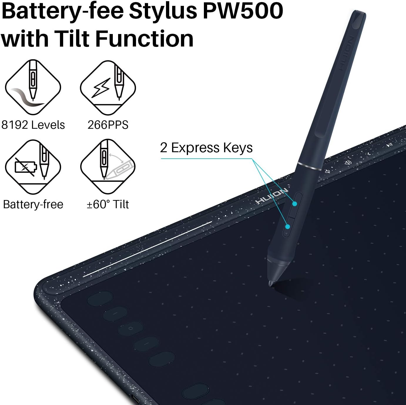 HUION HS611 10x6 inch Drawing Tablet 8192 Pen Pressure