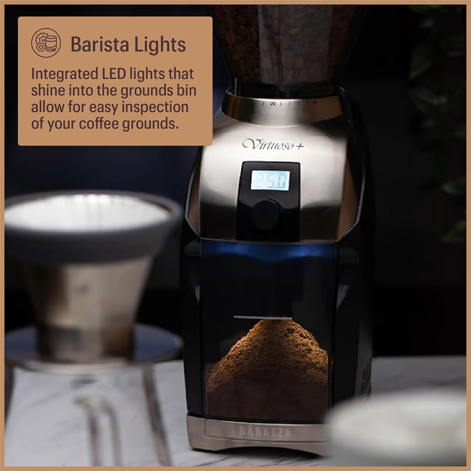 Baratza Virtuoso+ Coffee Grinder ZCG587BLK, Black