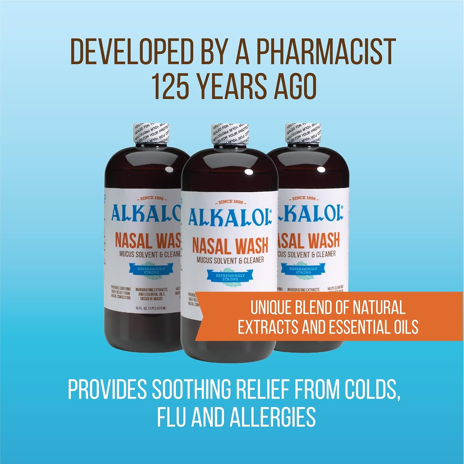 Alkalol Solution Original Nasal Wash, 16 fl oz (pack of 3)