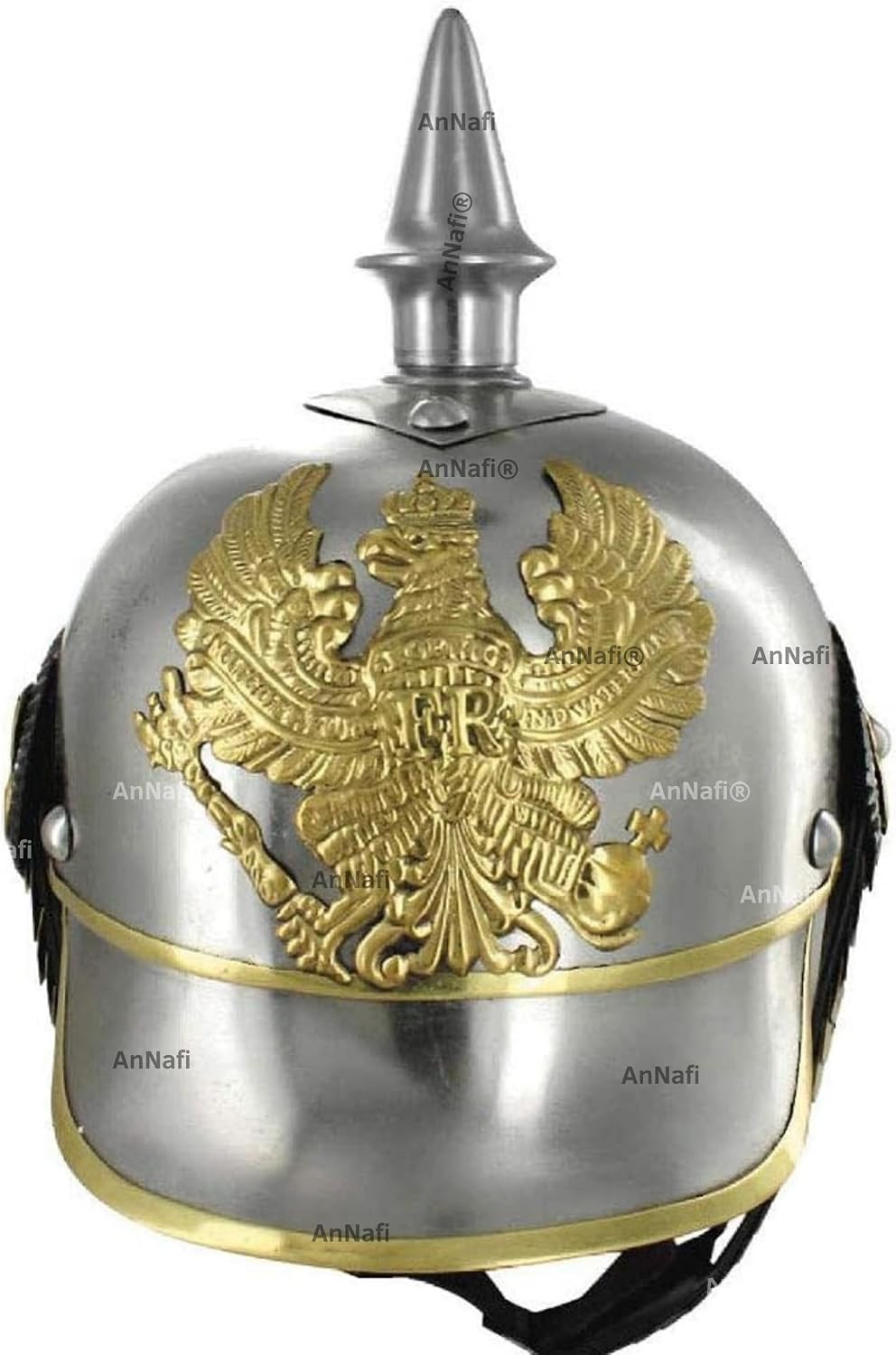 AnNafi® German Pickelhaube Military Helmet, Steel Imperial Prussian Officer Spiked, WWI & WWII Helmets Replica