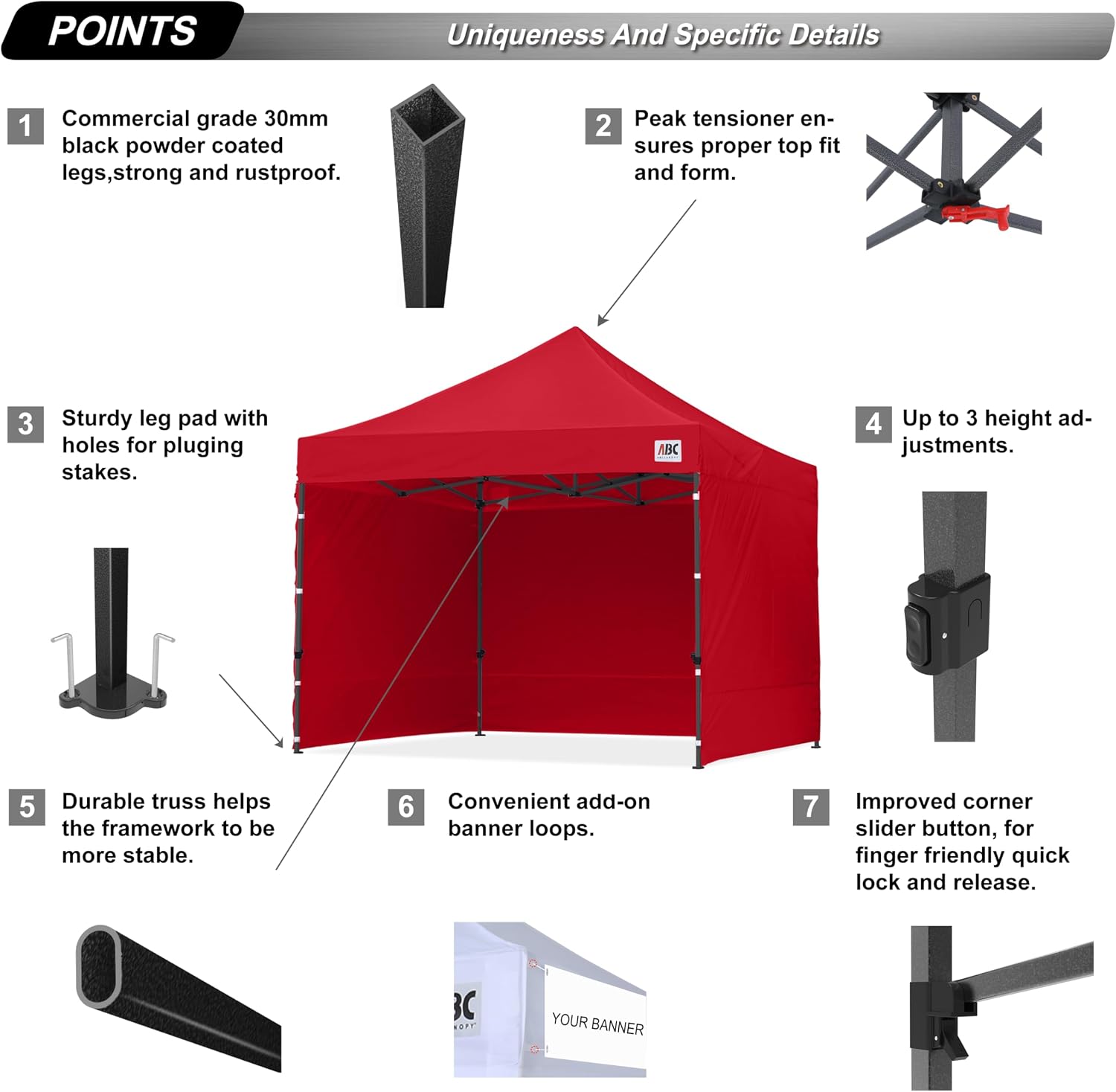 ABCCANOPY Heavy Duty Easy Pop up Canopy Tent with Sidewalls 10x20, Turquoise