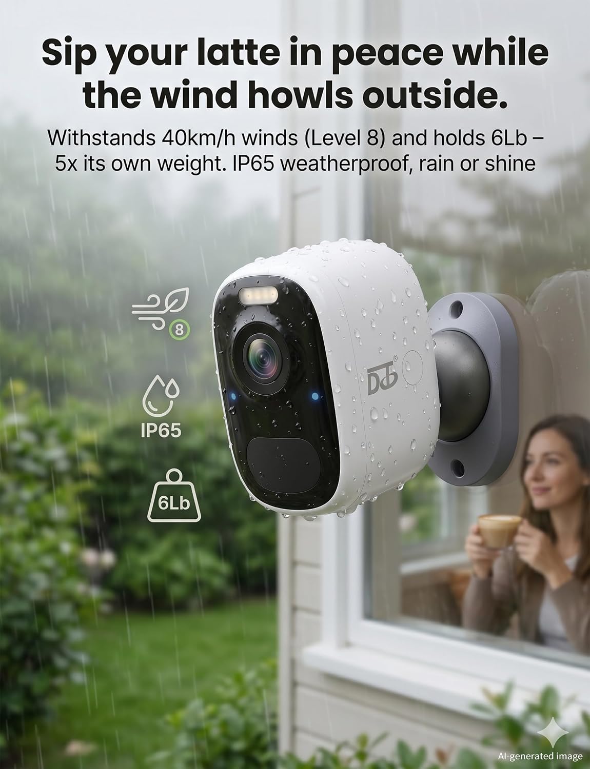 DCT Magnetic Security Camera Outdoor: See Who at Door in 2K - 10s No-Drill