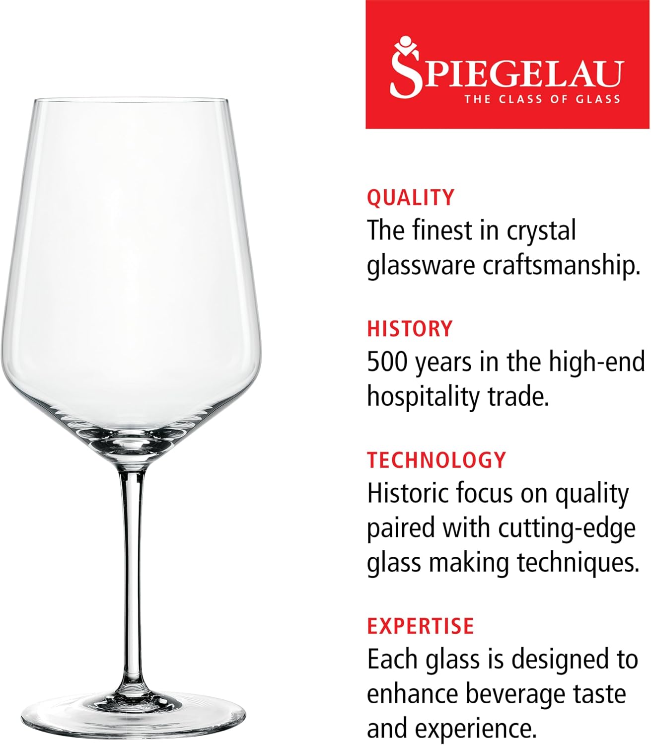 Spiegelau Style Crystal White Wine Glasses Gift Set, Elegant Stemmed Wine Glasses, Stylish Glassware for Dinner Party, Home Bar, Wedding Gifts, Birthday Gifts, Hosting Essentials, 15.5 oz, Set of 4