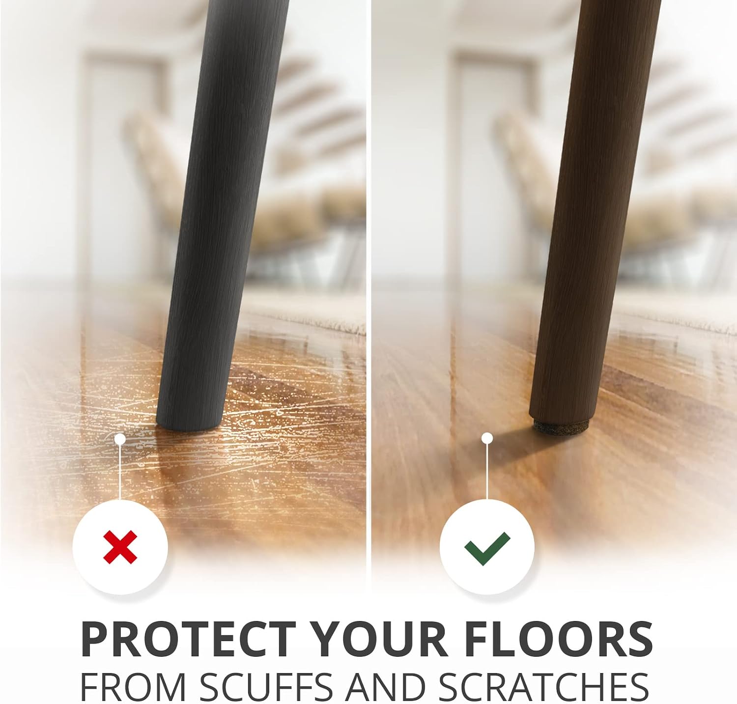 Felt Furniture Pads X-PROTECTOR 133 PCS Premium Furniture Pads - Felt Pads | Furniture Feet Wood Floor Protectors - Protect Your Hardwood & Laminate Flooring! Brown and Beige