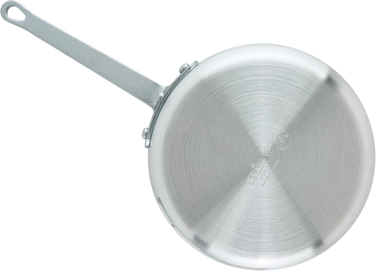 Winco 3 3/4 qt Heavy-Duty Tapered Aluminum Sauce Pan, 3.75 qt | Tapered sides, Heavy-duty, Riveted handle, Great for Cooking and Food Preparation