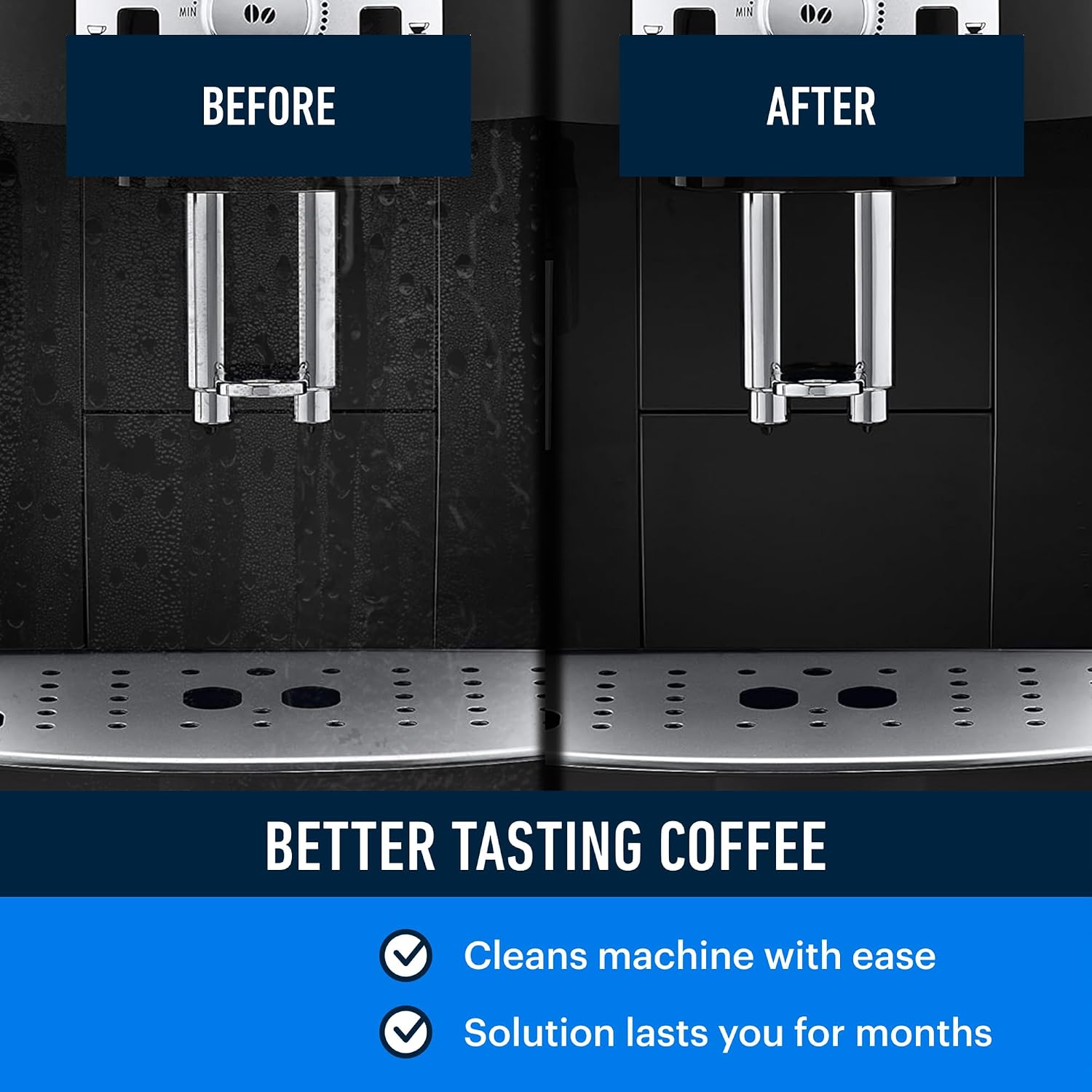 Essential Values Universal Descaling Solution, Made in the USA for Delonghi, Keurig, Breville,Nespresso (2 Uses) Coffee Machine Descaler Cleaner for all Automatic Coffee Makers & Espresso Machines