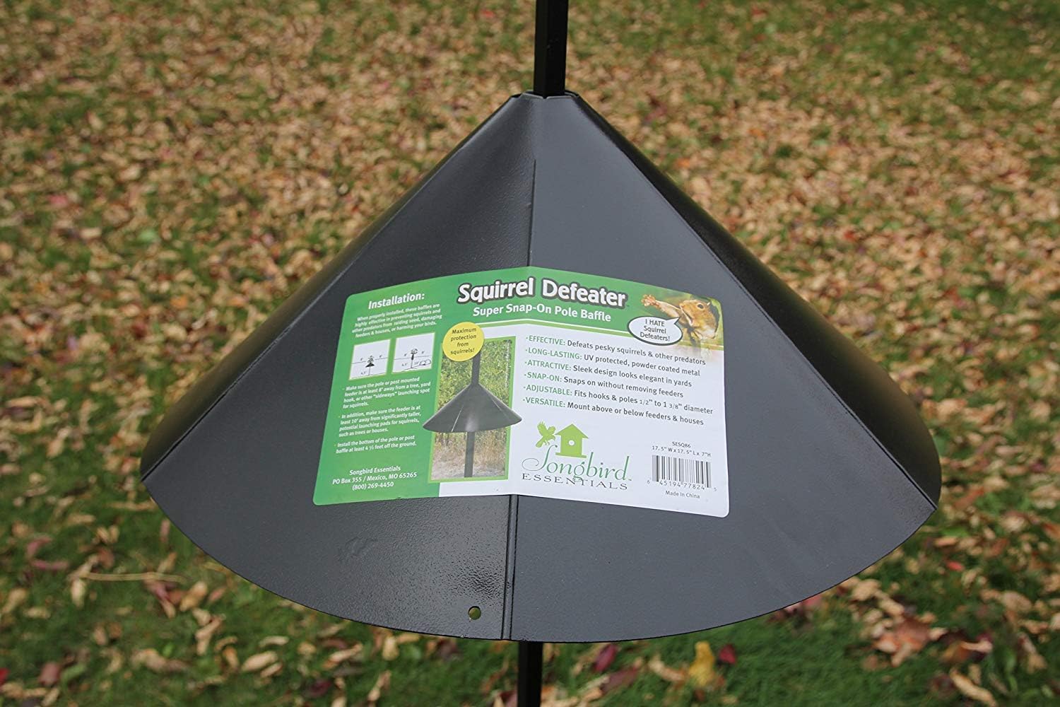 14 Inch Squirrel Defeater Snap-On Pole Baffle
