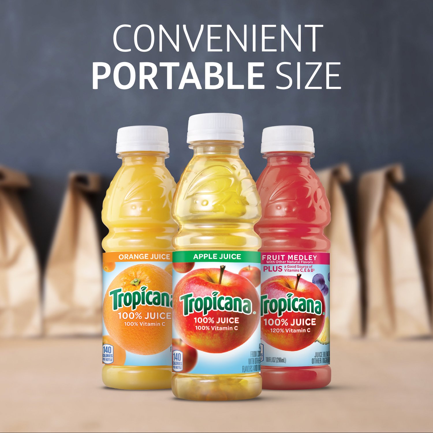 Tropicana Pineapple Peach Mango 100% Juice, 24-pack, 10 fl oz bottles