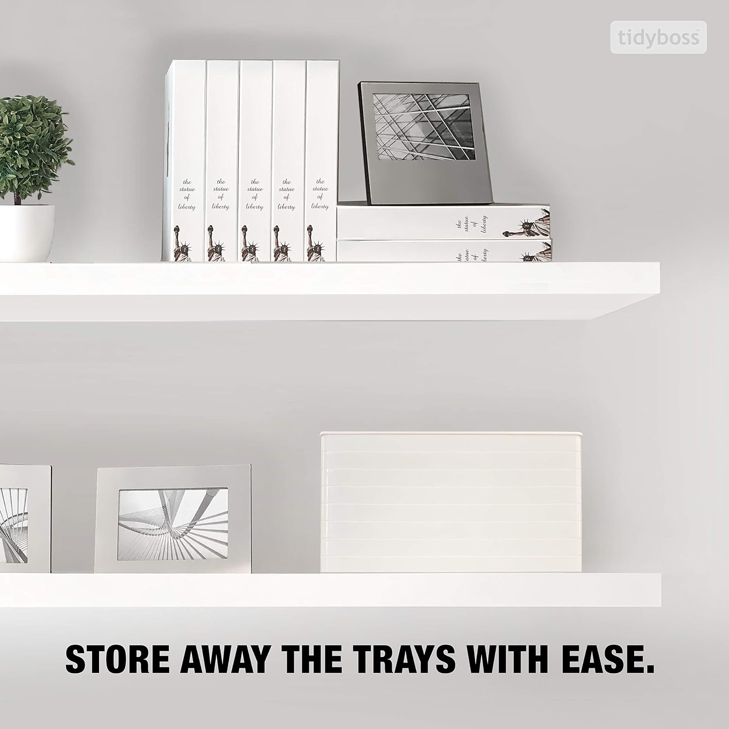 Tidyboss 8 Puzzle Sorting Trays with Lid 8" x 8" - Portable Jigsaw Puzzle Accessories White Background Makes Pieces Stand Out to Better Sort Patterns