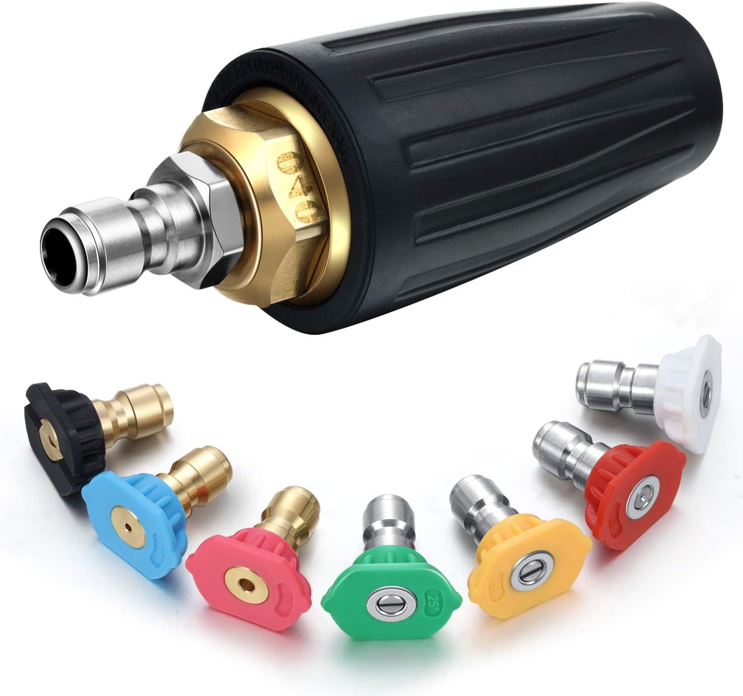 Mudder 4000 PSI Pressure Washer Turbo Nozzle, Nozzle Tips 7 Pcs 4.0 GPM