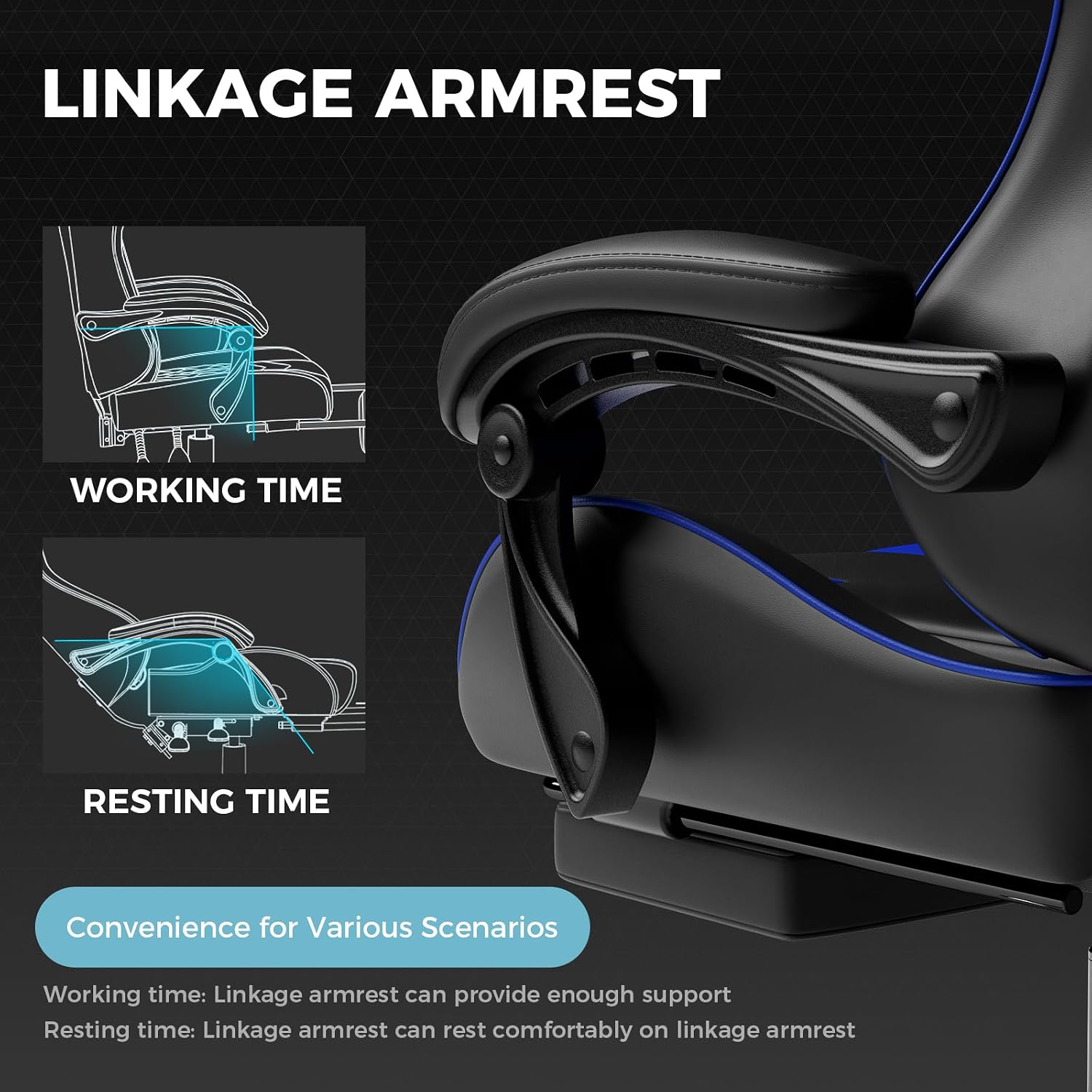 GTPLAYER Gaming Chair, Computer Chair with Footrest and Lumbar Support