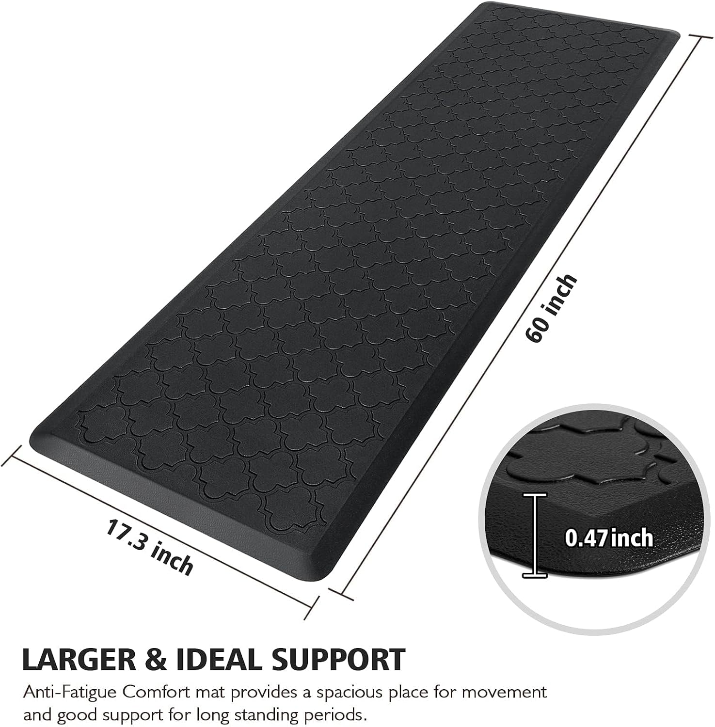WISELIFE Kitchen Mat Cushioned Anti Fatigue Floor Mat, 17.3"x60", Thick Non Slip Waterproof Kitchen Rugs and Mats, Standing Mat for Floor, Home