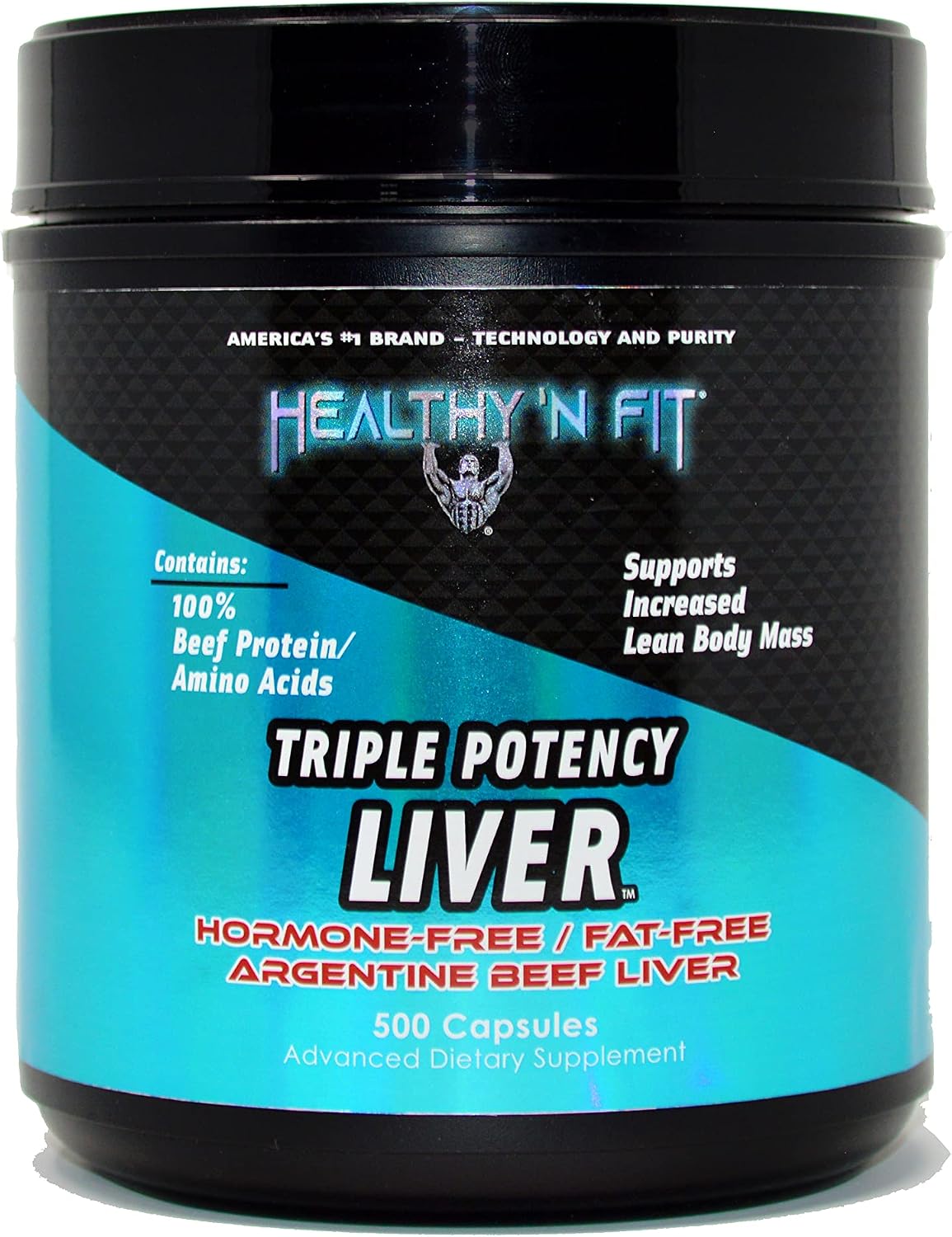 Healthy 'N Fit Triple Potency Liver (500 Capsule Mega-Value) - Pure Argentine Desiccated Beef Liver. Grass Fed, Hormone Free, Pasture Raised