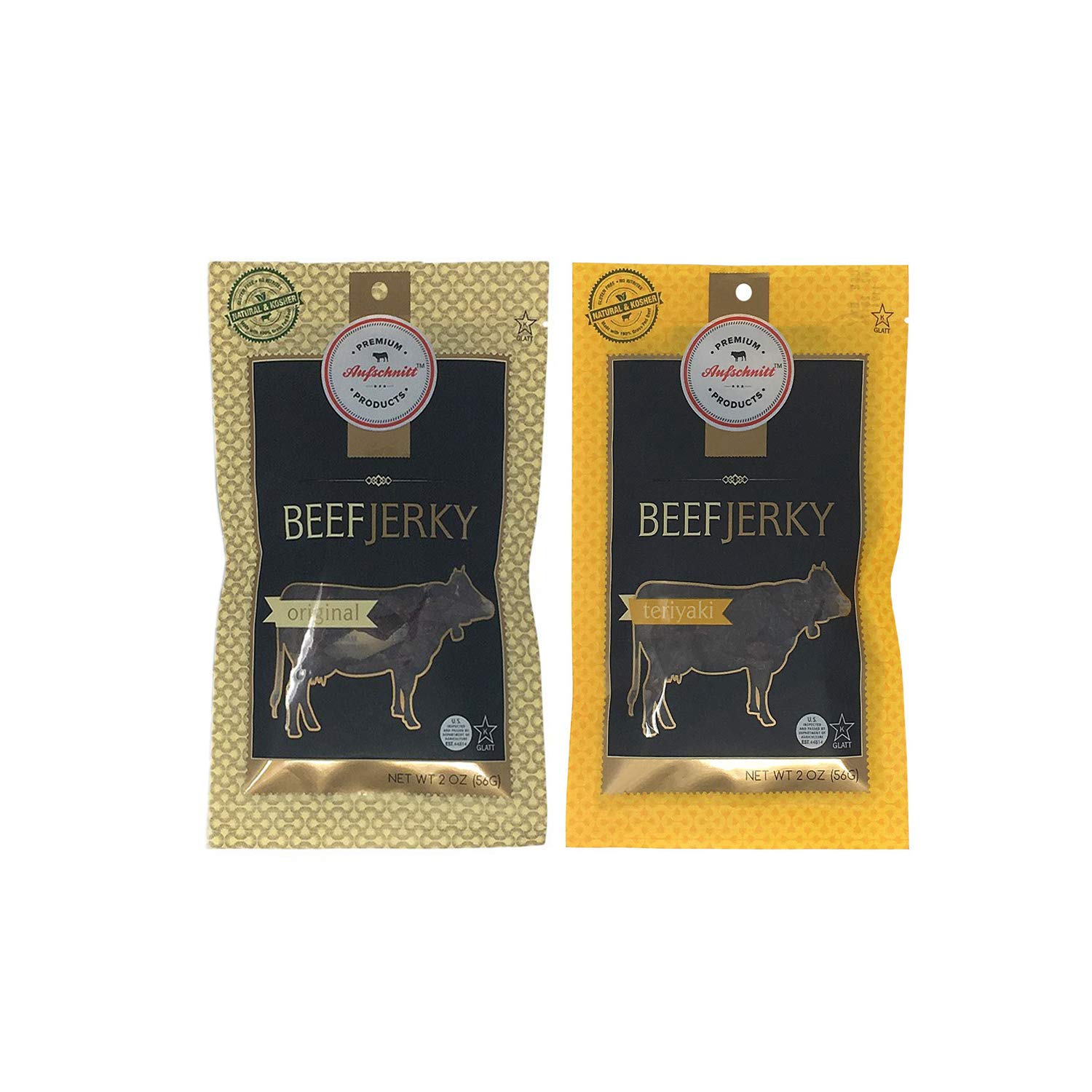 Aufschnitt Grass Fed Beef Jerky - Low Sodium, Certified Kosher - Made in USA - Keto Friendly - 3 Pack, Sweet Variety