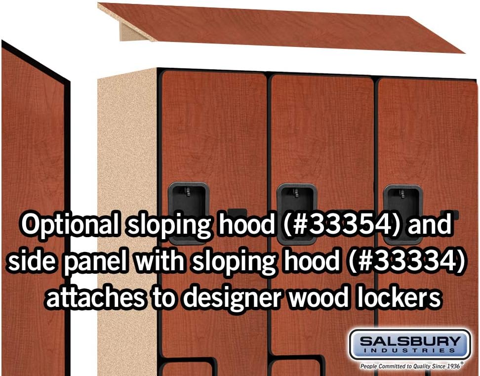 Salsbury Industries 2-Tier S-Style Designer Wood Locker with Three Wide Storage Units, 6-Feet High by 18-Inch Deep, Mahogany
