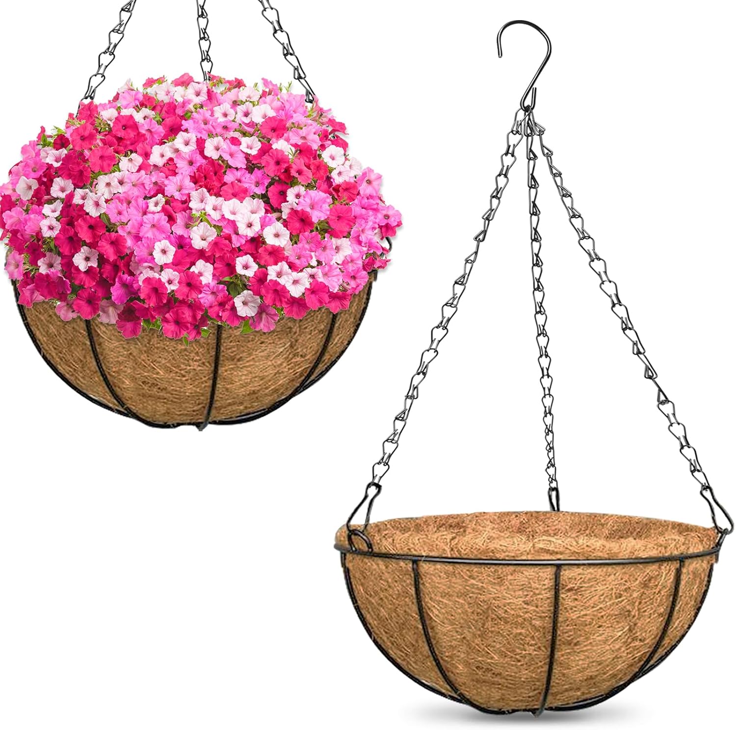 ZeeDix 3 Pack 10 Inch Metal Hanging Baskets