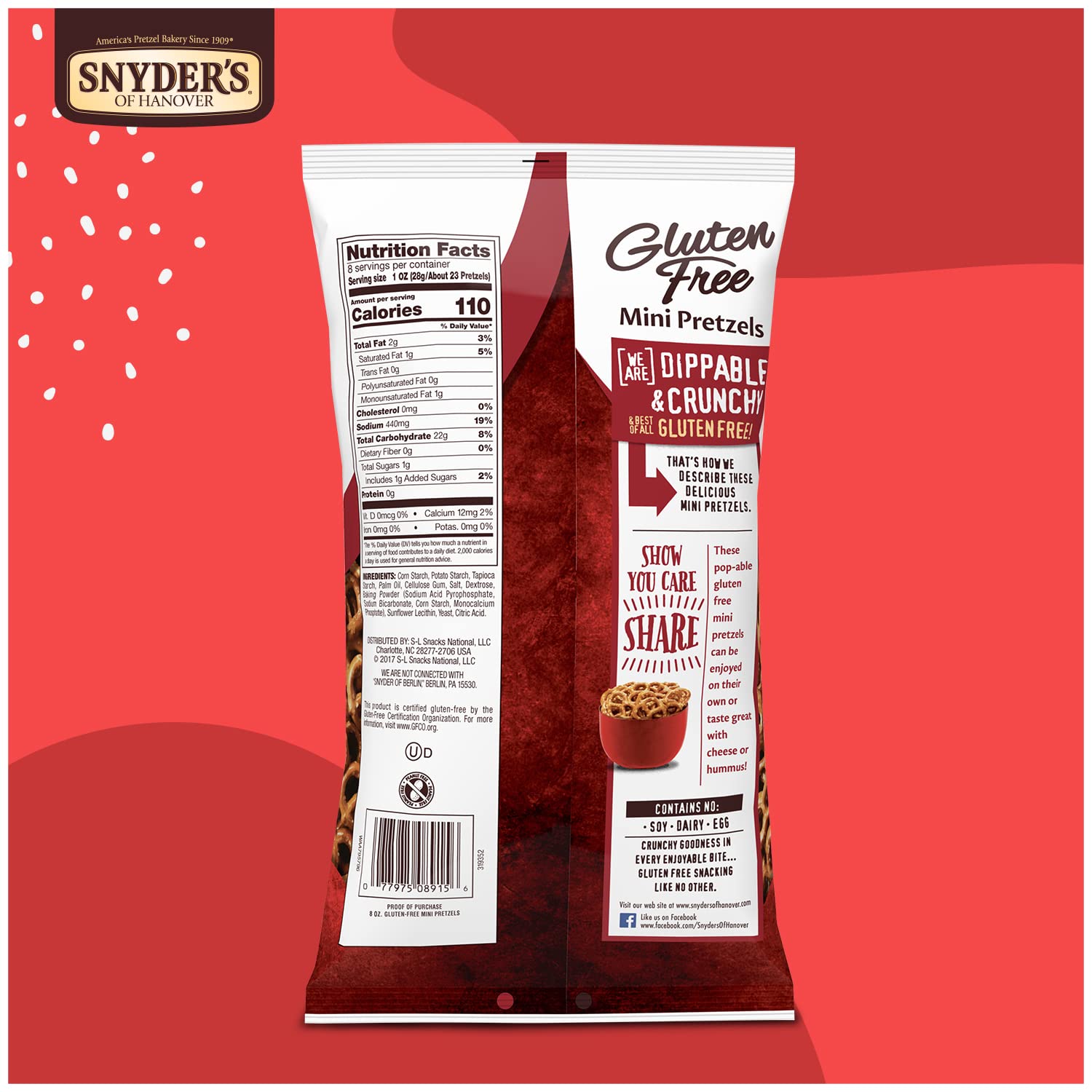 Snyder's of Hanover Gluten Free Mini Pretzels, 8 Oz 1 bag