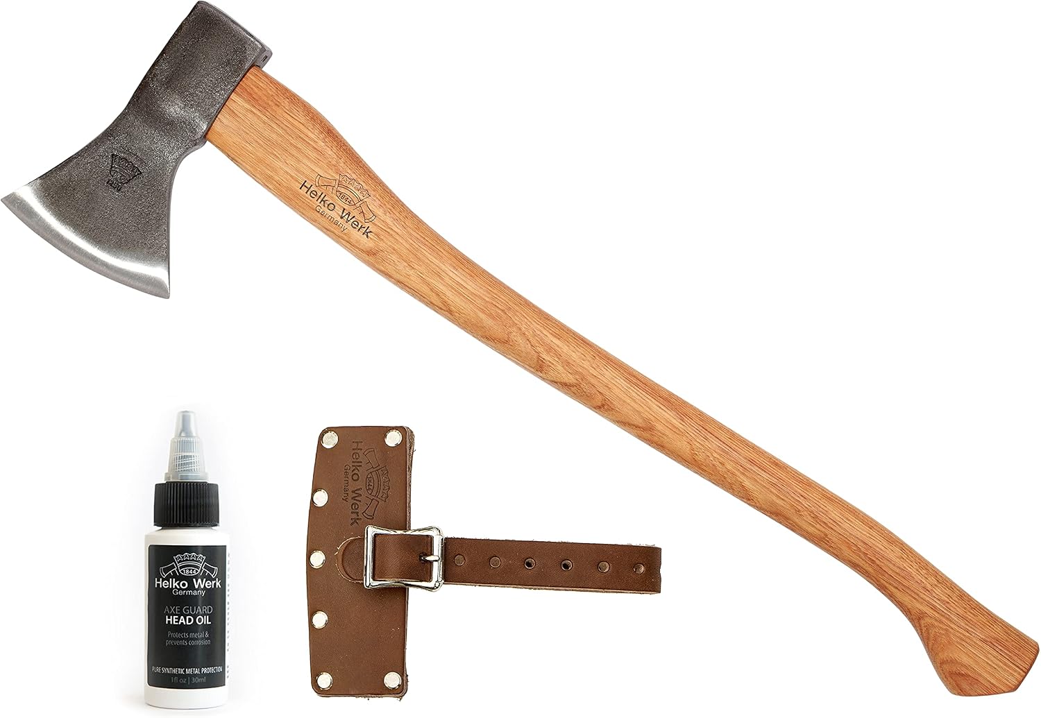 1844 Helko Werk Germany Traditional Hessen Woodworker Felling Axe (13563) | Made in Germany Hand Forged Felling Axe and Cutting Forest Axe for Felling Trees Head 2-3/4 lbs, Handle 28 inches