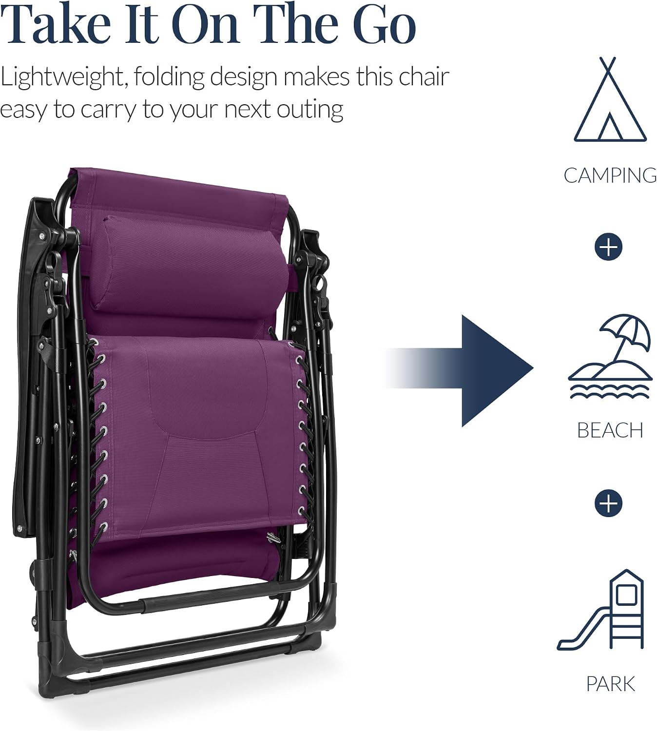 Best Choice Products Oversized Padded Zero Gravity Chair, Folding Outdoor Patio Recliner, XL Anti Gravity Lounger for Backyard w/Headrest, Cup Holder