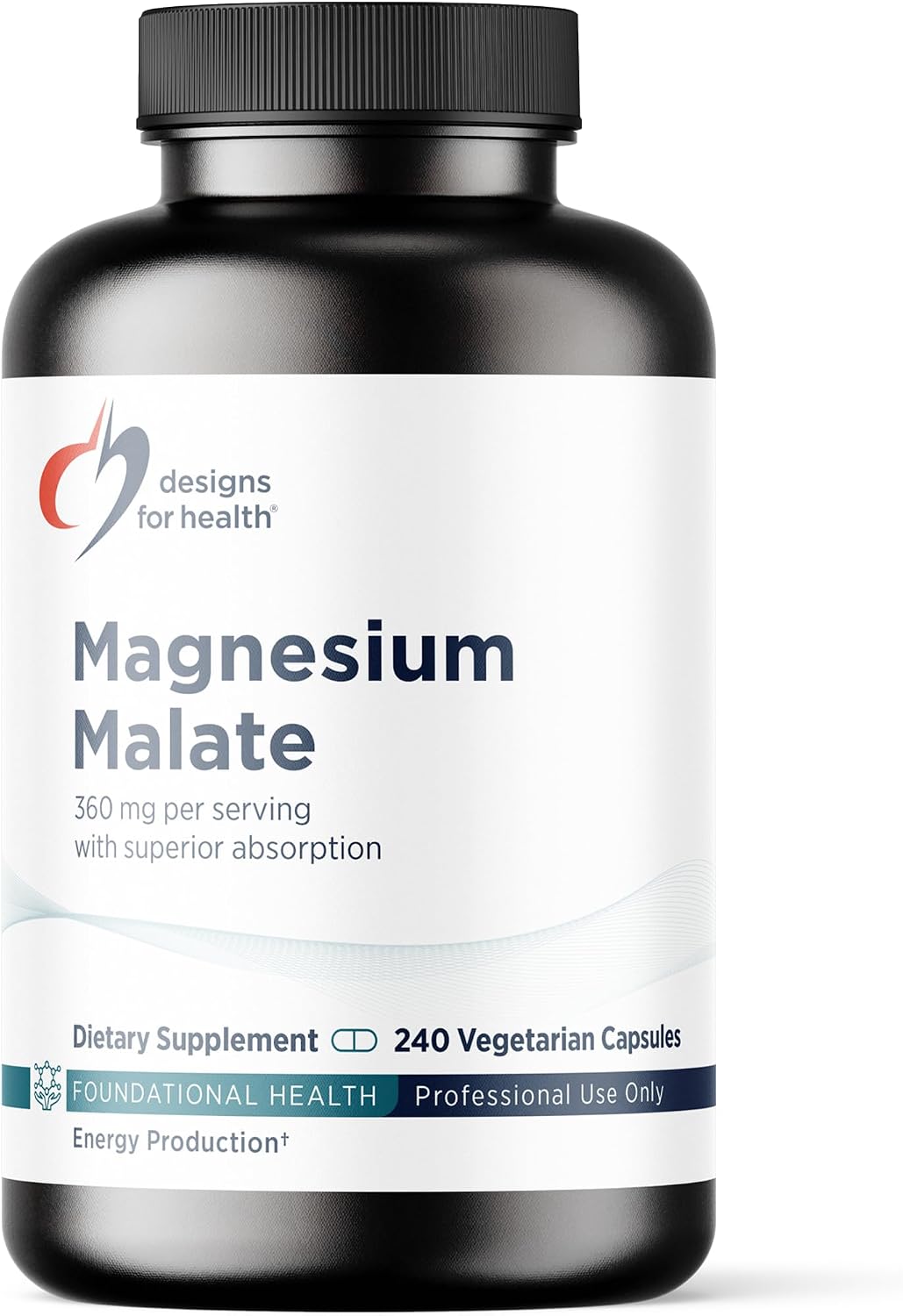 Designs for Health Magnesium Malate - Chelated Magnesium as Di Magnesium Malate - Highly Bioavailable Form to Support Energy, Bone Health + Muscle Recovery (120 Magnesium Malate Capsules)