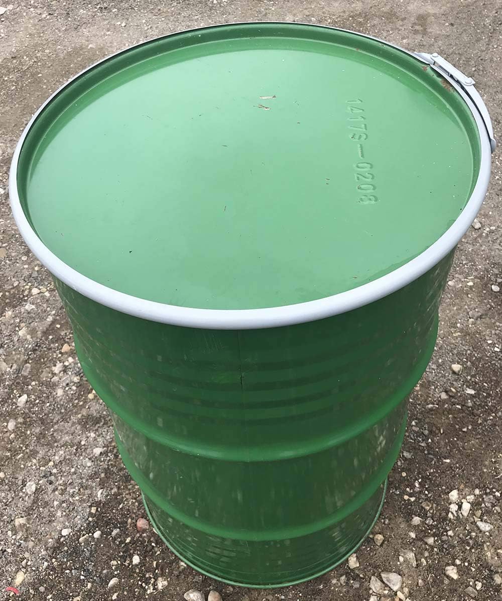 One 55 Gallon Used/Reconditioned Steel Trash Barrel | Burn Drum | Utility Storage | Refuse Composting Barrel | Random Color