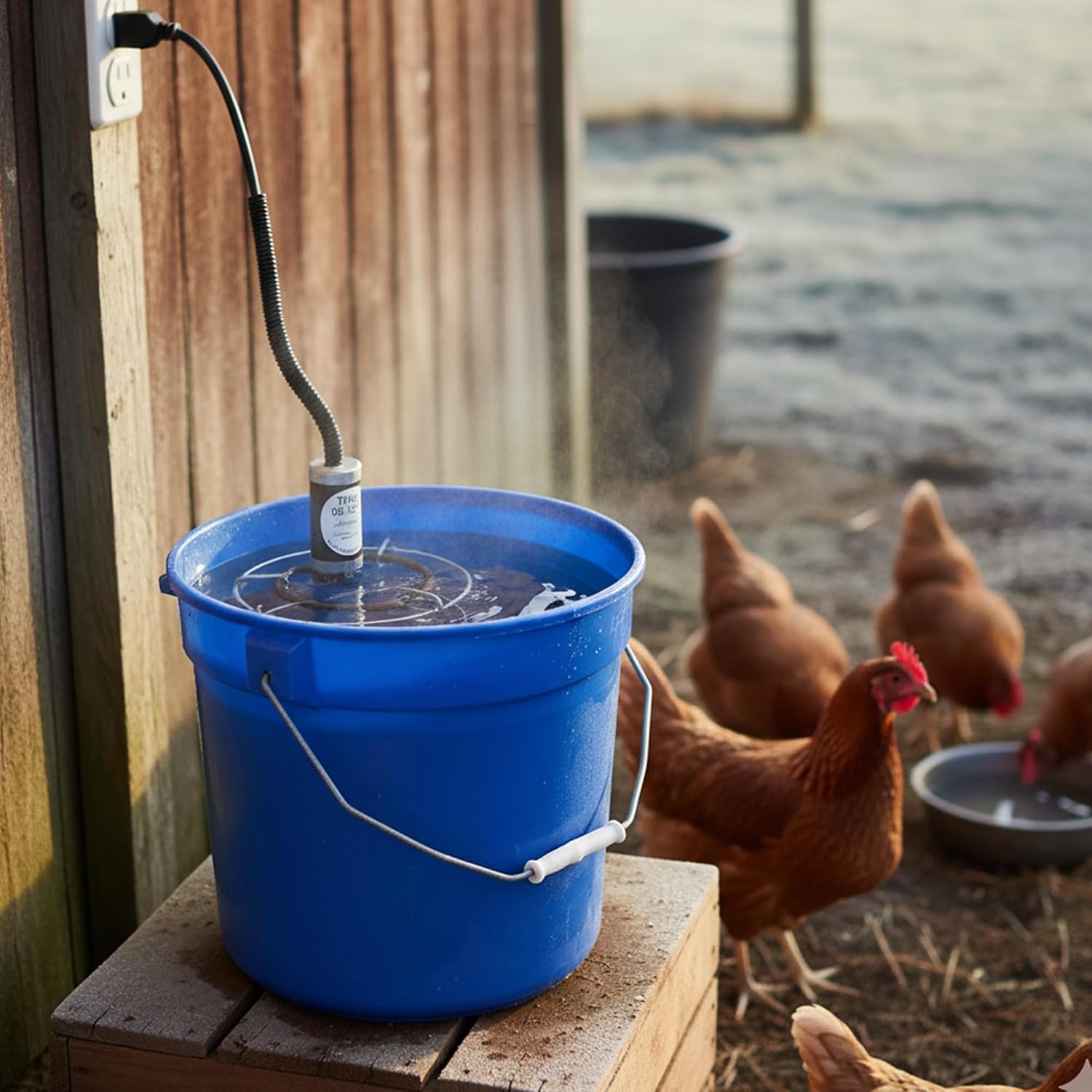 Farm Innovators Utility De-Icer for up to 25 Gallon Container - 250W Water Deicer- Ice Chaser Cast Aluminum Design for Plastic or Metal Water Container | Thermostatically controlled heater operates only when necessary, cast aluminum construction, plastic…